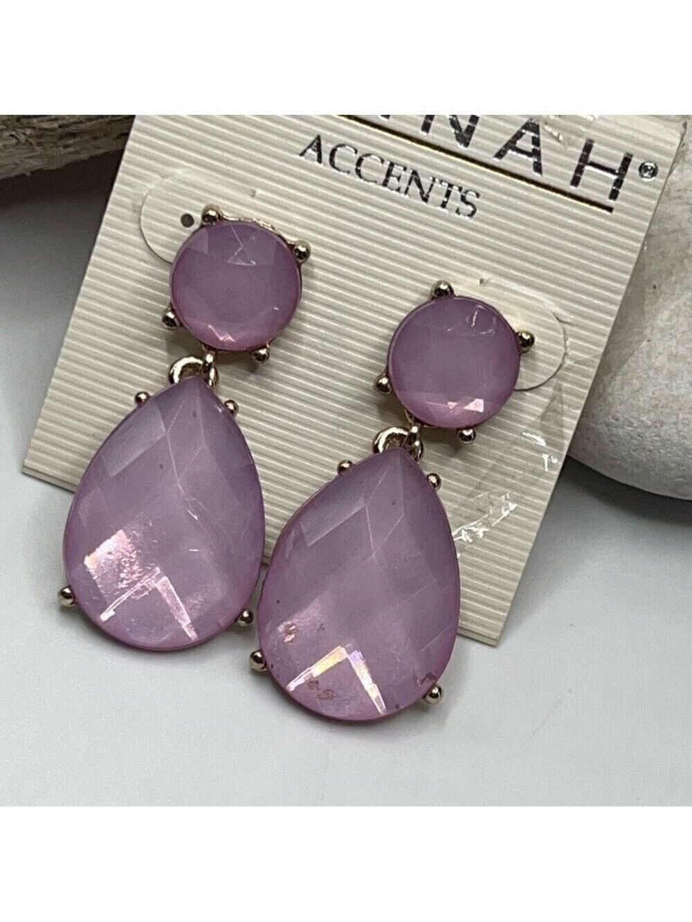 Hannah Lilac Faceted Tear Drop Earrings